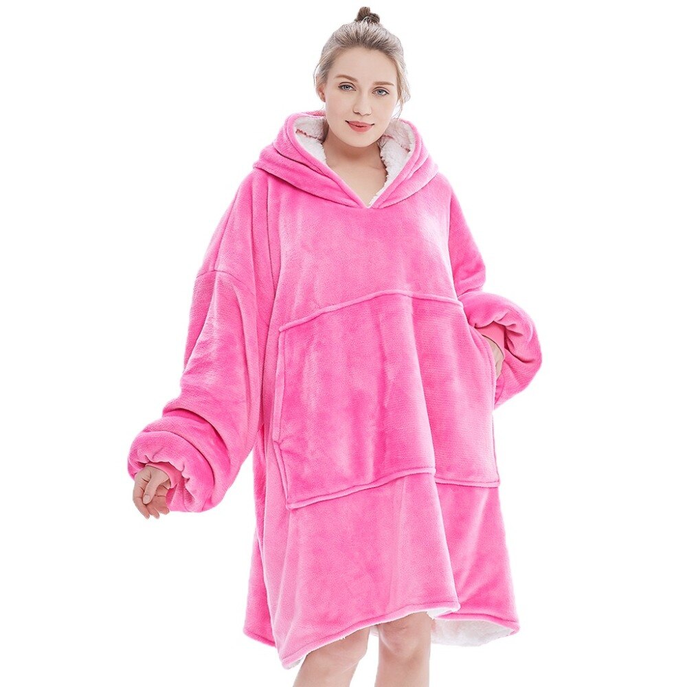chuangminghangqi Oversized hoody, deken-sweatshirt, warme pluche zakdeken, capuchontrui voor dames, heren en jongeren, cadeau-idee