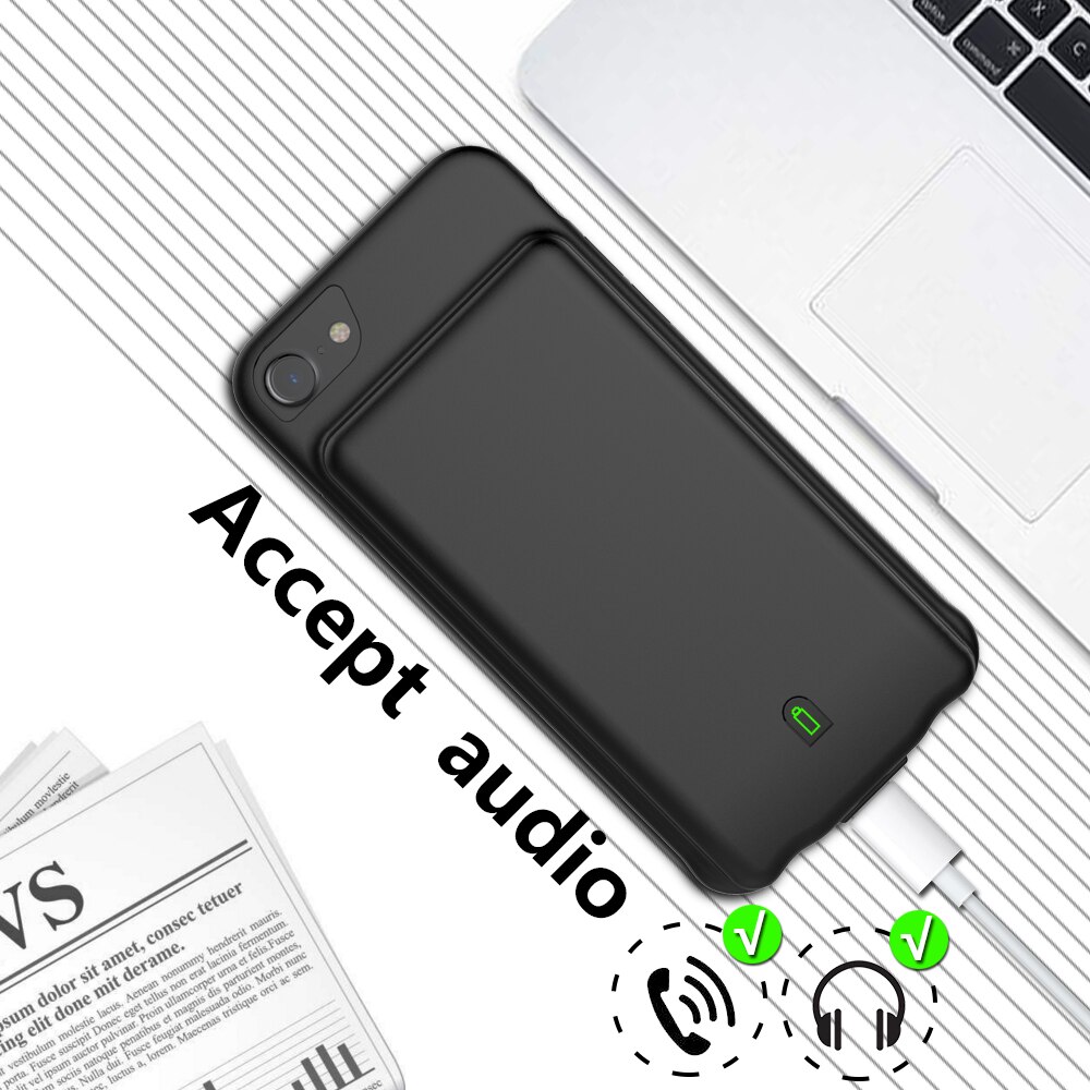 Araceli para iphone 6 plus caso de bateria 7000 mah banco de potência para iphone 6s mais 7 8 mais caso carregador de bateria