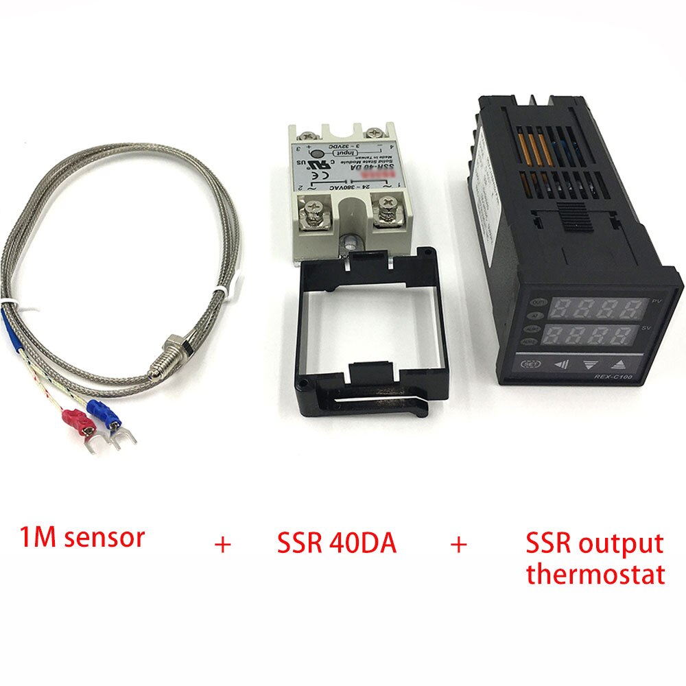 REX-C100 Digital PID Temperature Control Controller Thermostat Relay/SSR Output 0 to1300C K Thermocouple Probe Sensor RKC: Default Title