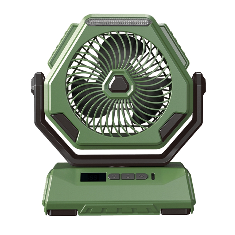 Outdoor Camping Fan 6000Mah Rechargeable Ceiling Oscillating Fan Portable Air Conditioner Air Cooler With Lighting Durable -B: Default Title