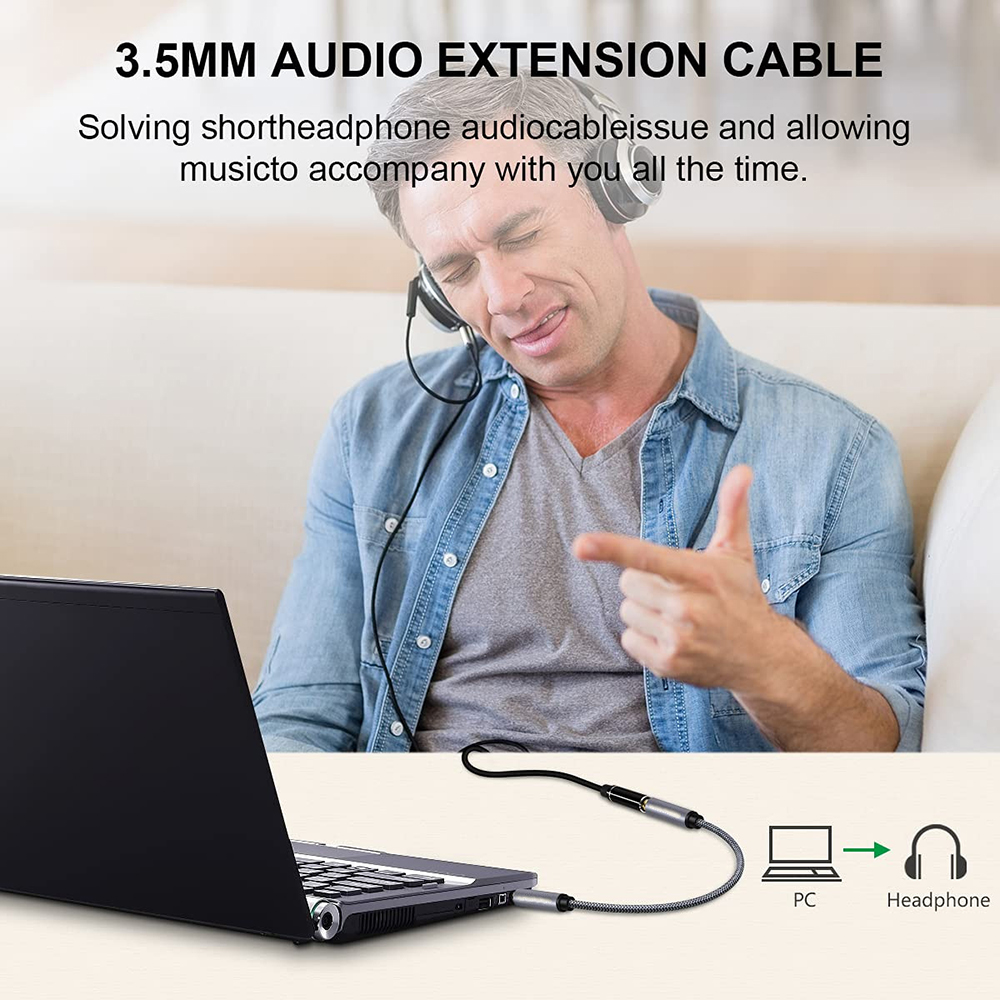 Hannord 3.5mm Audio Verlengkabel 1 m/1.5 m/2 m/3 m/5 m/8 m/10 m Jack Man-vrouw Hoofdtelefoon Kabel Jack Aux Kabel Voor iPhone Xiaomi