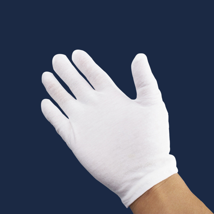 Guantes Blancos de algodón, 1 par, dedo completo, para hombres, mujeres, camareros/conductores/joyería/trabajadores, guantes de absorción de sudor, Protector de manos