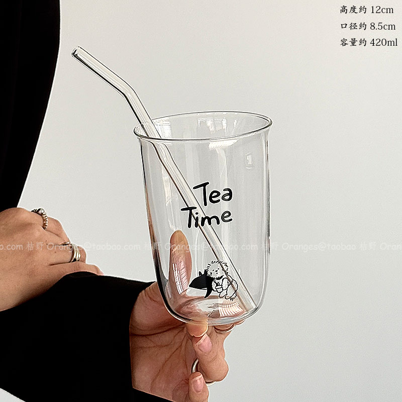 420 ml kaffebarer højtemperaturbestandig gennemsigtig glas enkel vandkop iste latte kaffedrik kold drik: Burgunder