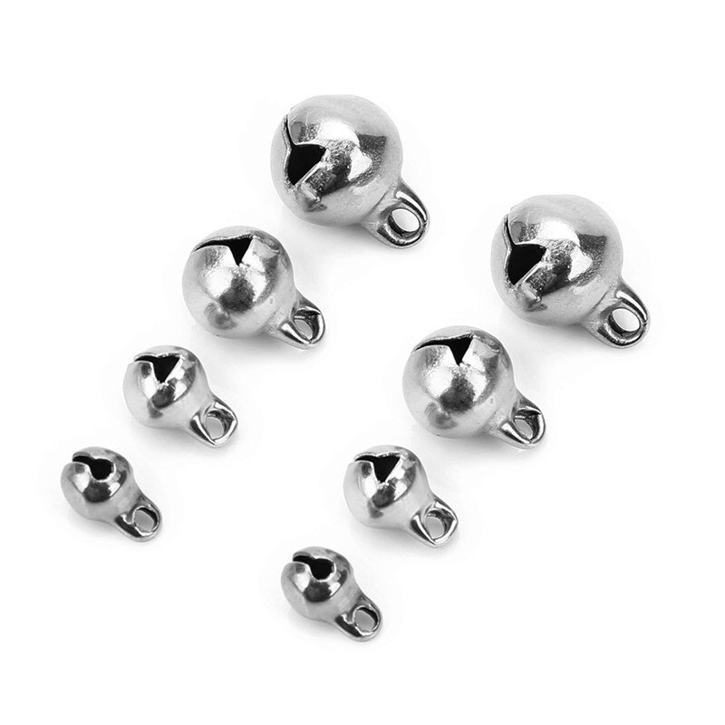 Sauvoo 30 stks/partij Rvs Jingle Bells 5mm 6mm 8mm 10mm End Charms Bead voor Armbanden kerst Ambachten Sieraden Decration