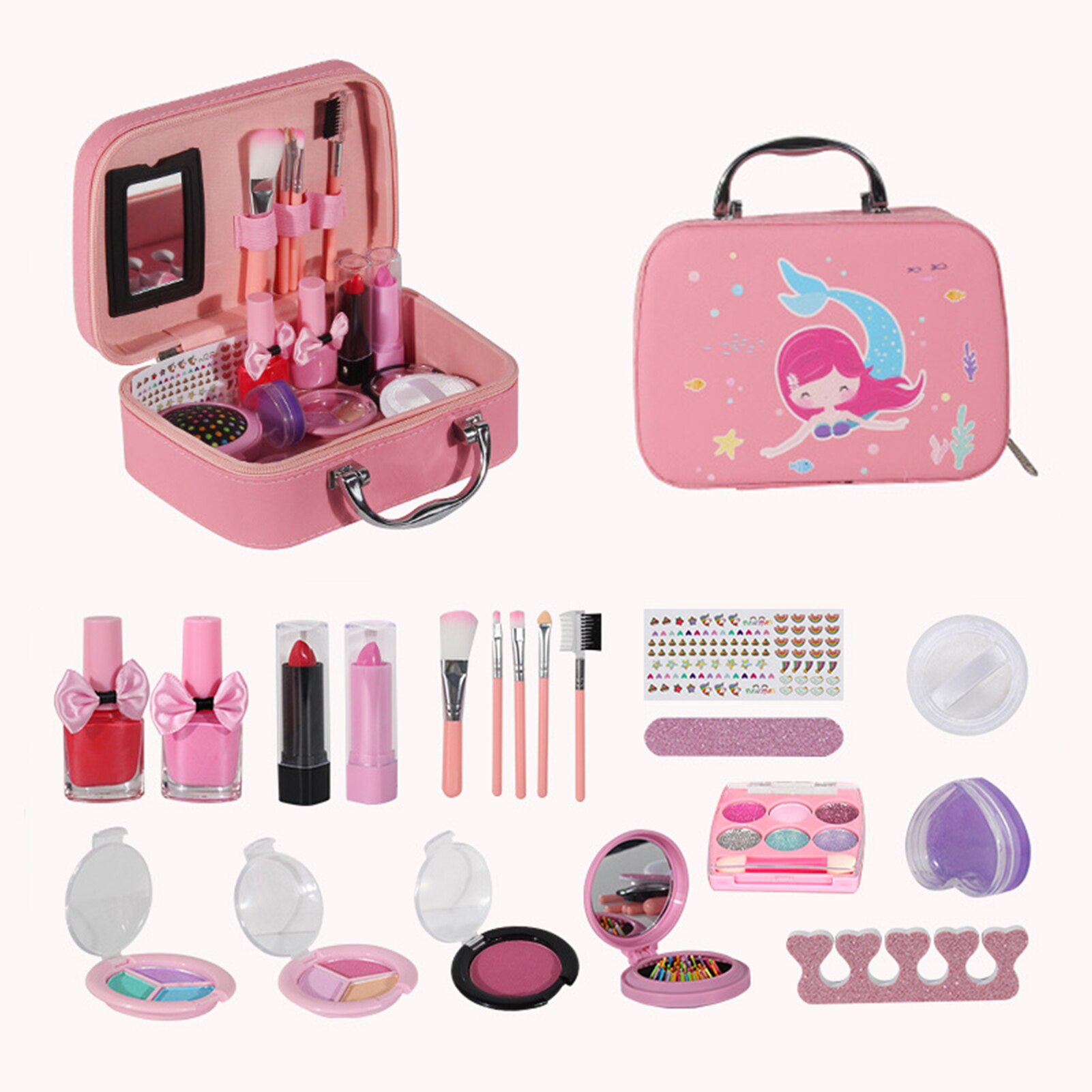 Baby Mädchen Kinder Make-Up Kit Set Prinzessin Pretend Spielen Schönheit Haar Salon Spielzeug Mädchen Weihnachten Geburtstag für kinder make-up: Makeup Kit 14
