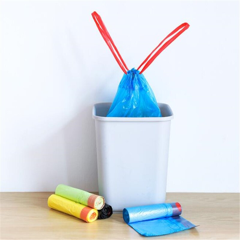 1 Thick Plastic Drawstring Garbage Bag Color Point Break Type Portable Kitchen Bedroom Bathroom Garbage Bag