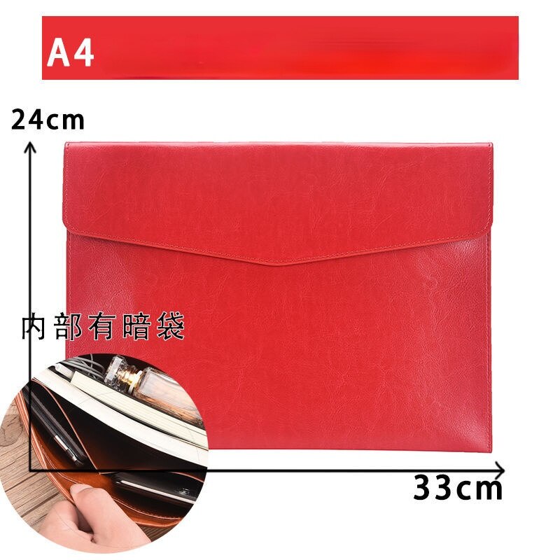 A4 A5 A6 Retro Business Leather Portable File Folder Data Package Document Bag Simplicity Magnetic Button School Office: A4 F