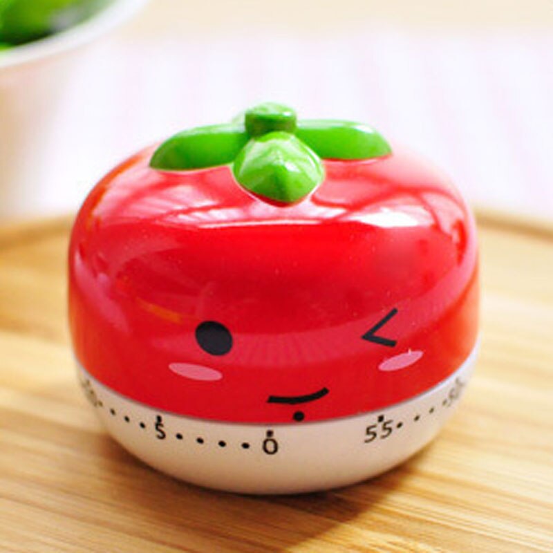 Kitchen Small Tomato Timer Cute Tomato Cartoon Kitchen Mechanical Timer (Red) Kitchen Supplies: Default Title