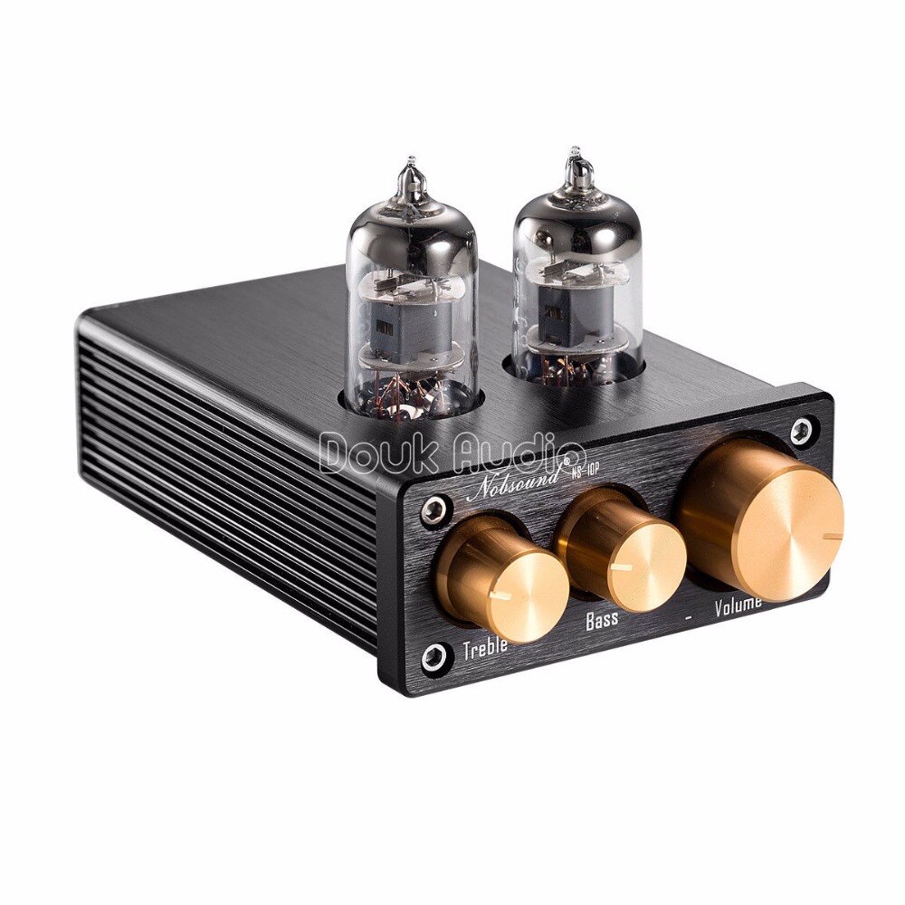 Nobsound NS-10P Mini Vacuum Tube Voorversterker Hifi Audio 6J1 Klep Pre-Versterker Met Treble En Bass Tone Control Black audiophile