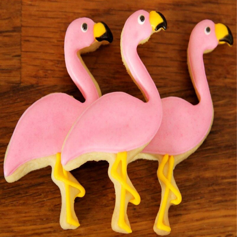 Keniao tropisk flamingo kaktus udstikkere sæt til børn  - 3 dele - kaktus, flamingo & ananas udskærer - rustfrit stål