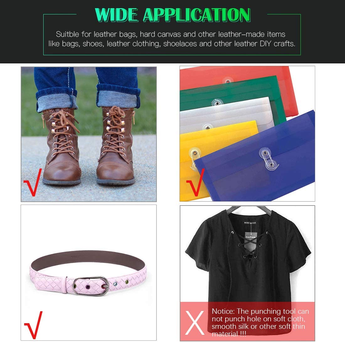 500 Sets Grommet Kit,Grommet Setting Tool Metal Eyelets Set with Install Tool Kit in Storage Box ,Leather Crafts DIY Projects