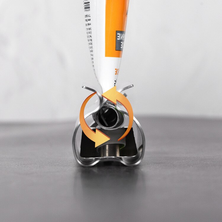 Stainless steel toothpaste holder, toothpaste squeezing device