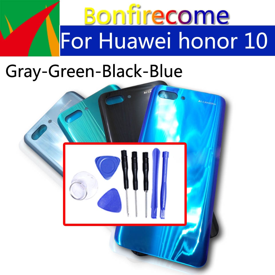 Para huawei honor 10 traseira da bateria de vidro capa porta traseira habitação caso para honor10 COL-AL00 al10 tl00 chassi escudo substituição