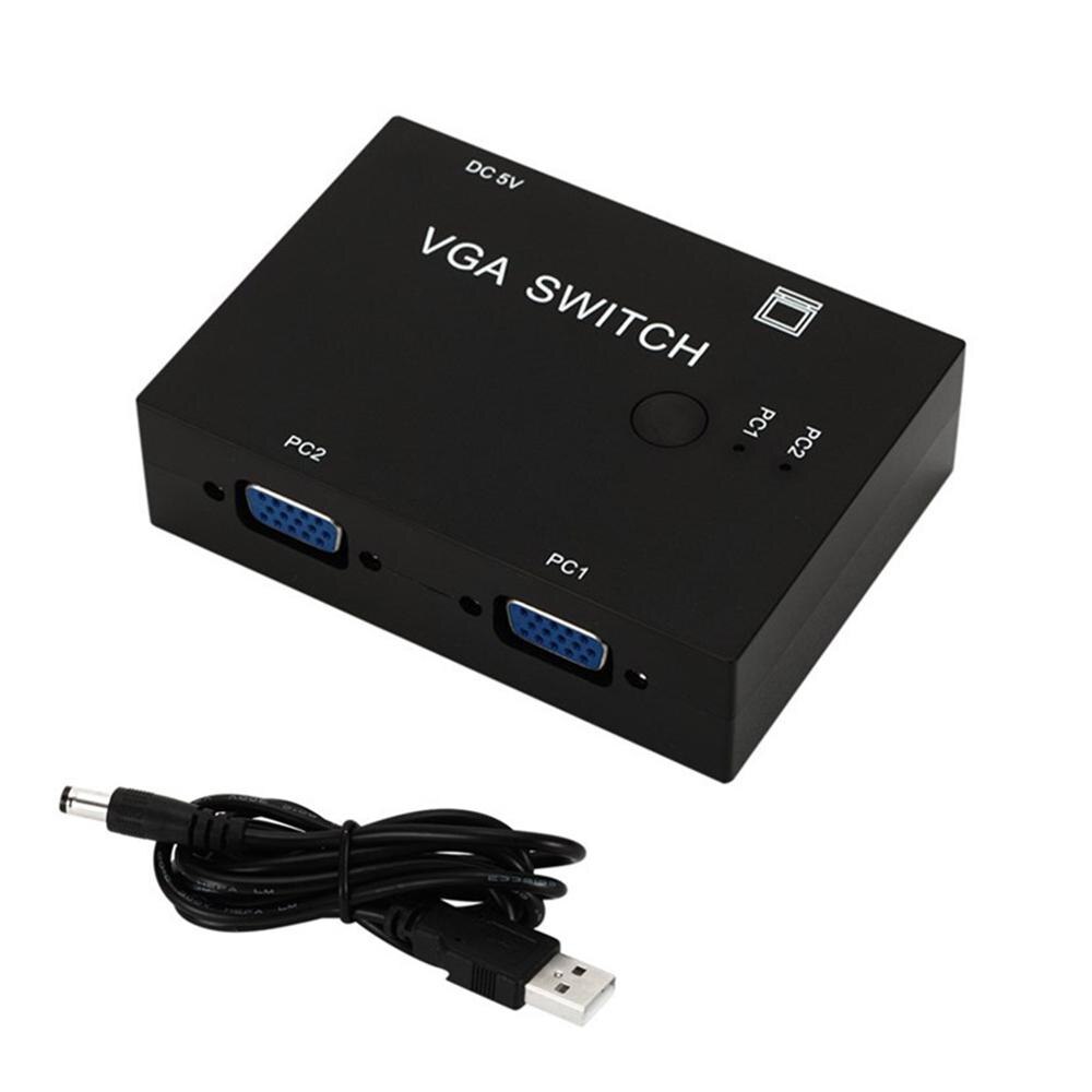 2 In 1 Out Vga Selector Box Computer Screen Video Signal Switcher Draagbare Usb Video Switch Box
