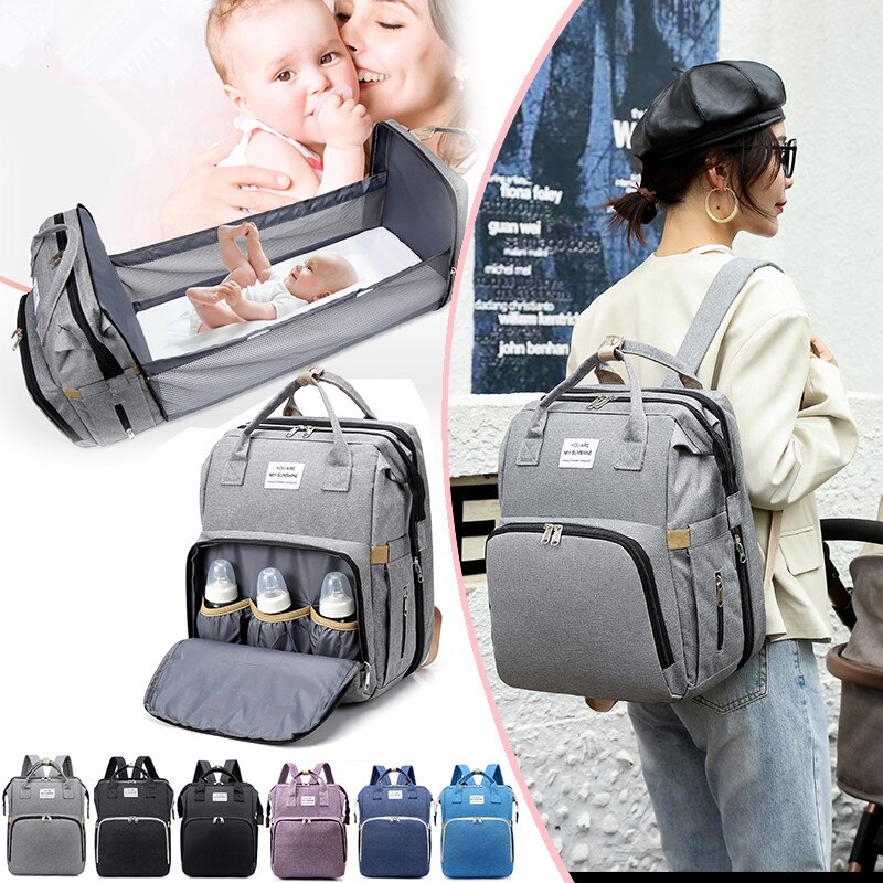 Portable Folding Baby Backpack Bed Multifunctional Bed Mid-Bed Mother And Baby Bag Portable Large Capacity Bag