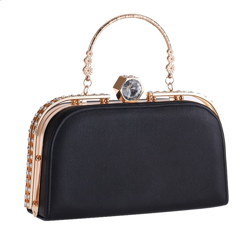 Vrouwen Handtassen Casual PU Avondtasje Dag Koppelingen vrouwen Portemonnee Portemonnee Bruiloft Zakken Kristal Vrouwelijke Clutch bolsas feminia: Black
