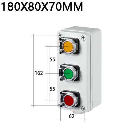 Indoor and outdoor button box Emergency stop start switch Power reset alarm iron door elevator motor Electrical control box: Red