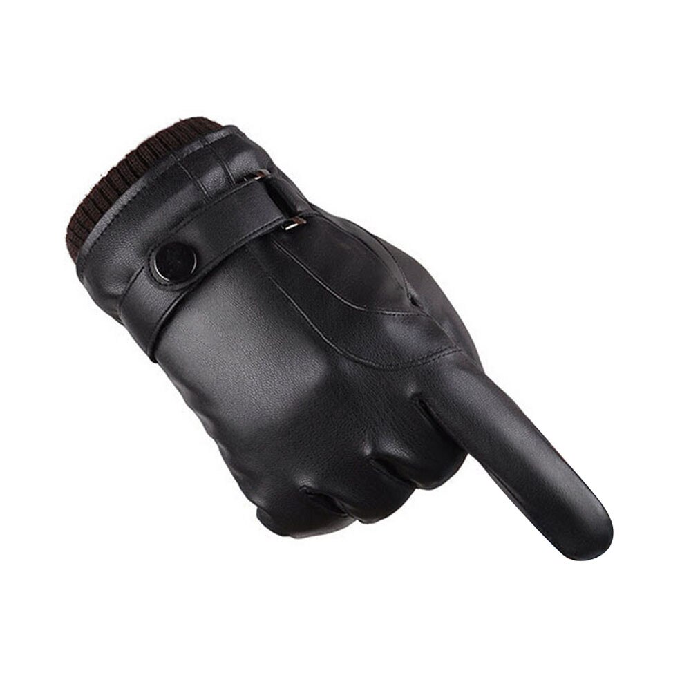 Men Thermal Winter Sports Leather Gloves BK Men Thermal Winter Sports Leather Gloves Men Thermal Winter Sports Leather Gloves: Default Title