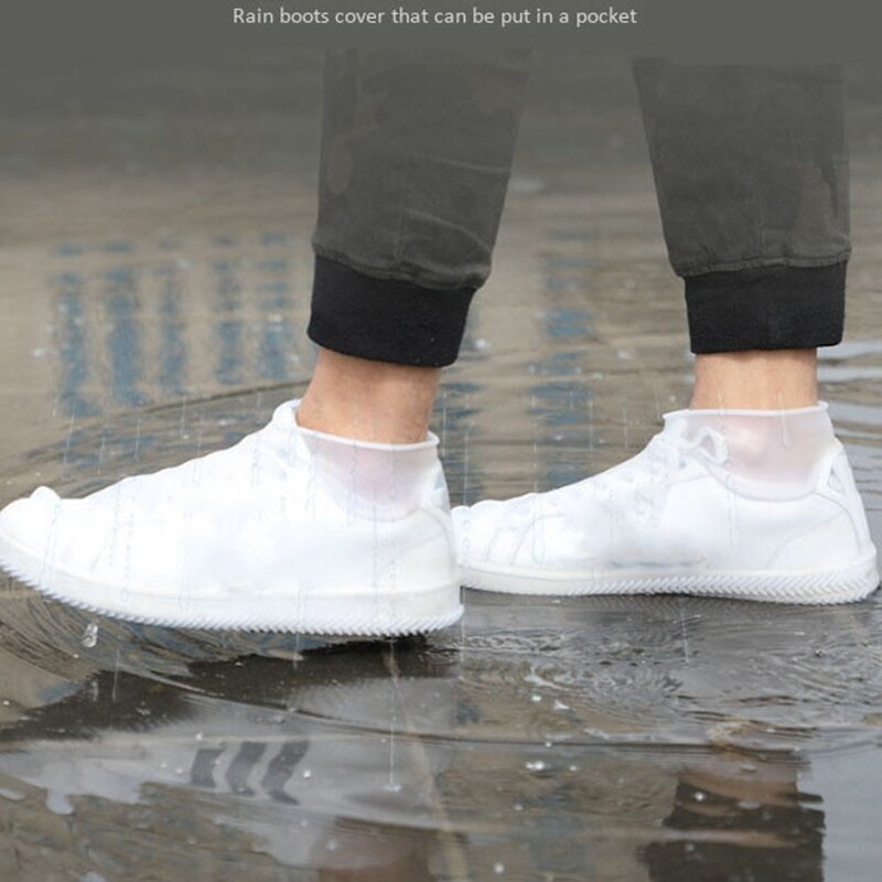 Silicone Rain Boots Cover Waterproof Cotton Pad Non-Slip Wear-Resistant Outdoor Pocket Shoe Cover