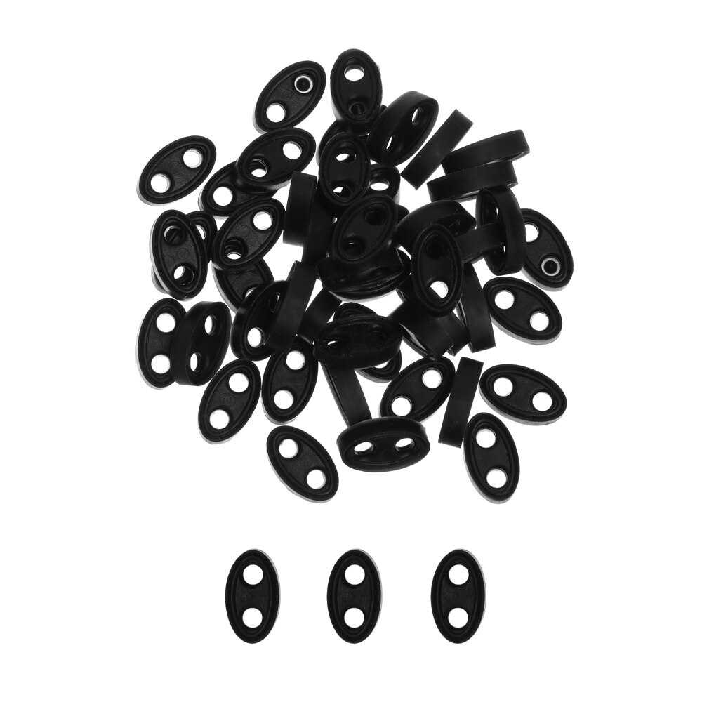 Cuentas ajustables de plástico para mascarillas, 50/100 Uds., hebilla antideslizante de doble agujero, banda elástica de 6 colores, accesorios para ajustar la oreja: Black / 100pcs