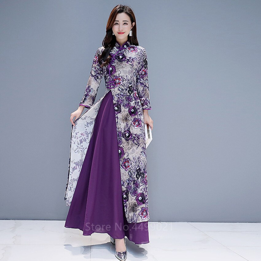 Vietnam Ao Dai Dress for Women Chinese Tradition C. Grandado