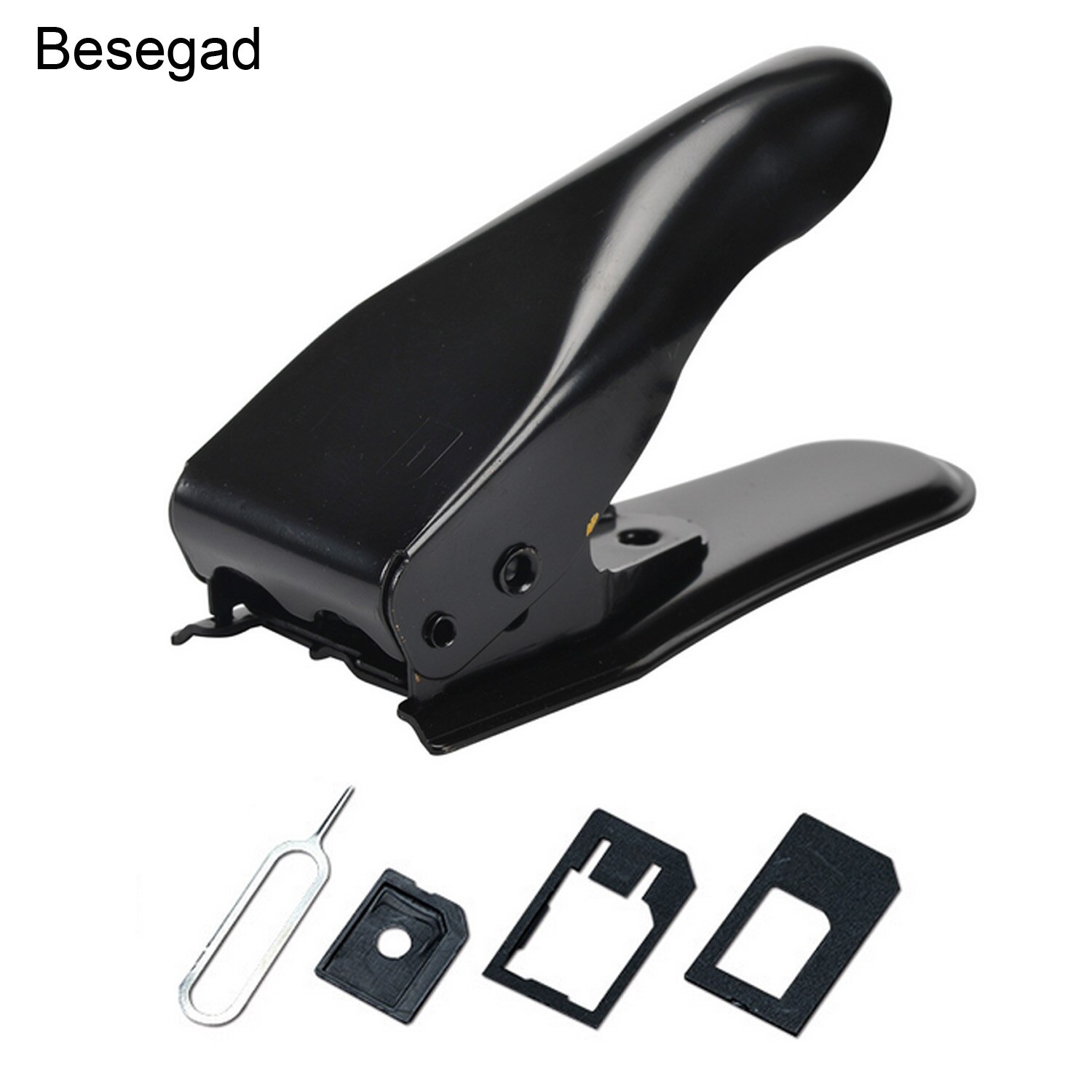 Besegad Dual 2 in 1 Micro SIM Cutter mit Nano SIM Karte Adapter Tray Open Nadel für iPhone Samsung Xiaomi handy Tablet