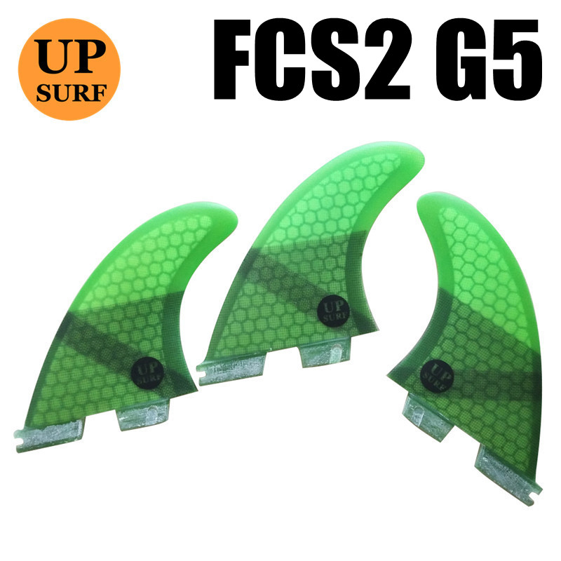 3pcs/4pcs/5pcs fcs2 pinne G7/G5/GL pinne tavola da surf stand up fcs 2 sport acquatici fcs ii pinne quilla surf stand up paddle pinna: G5 green