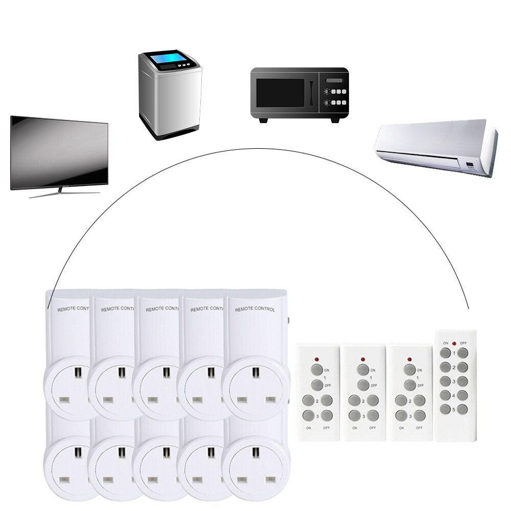 230V 10A Remote Control Socket Convenient Wireless Power Socket House Power Outlet Light Wattmeter Energy Meter EU Plug