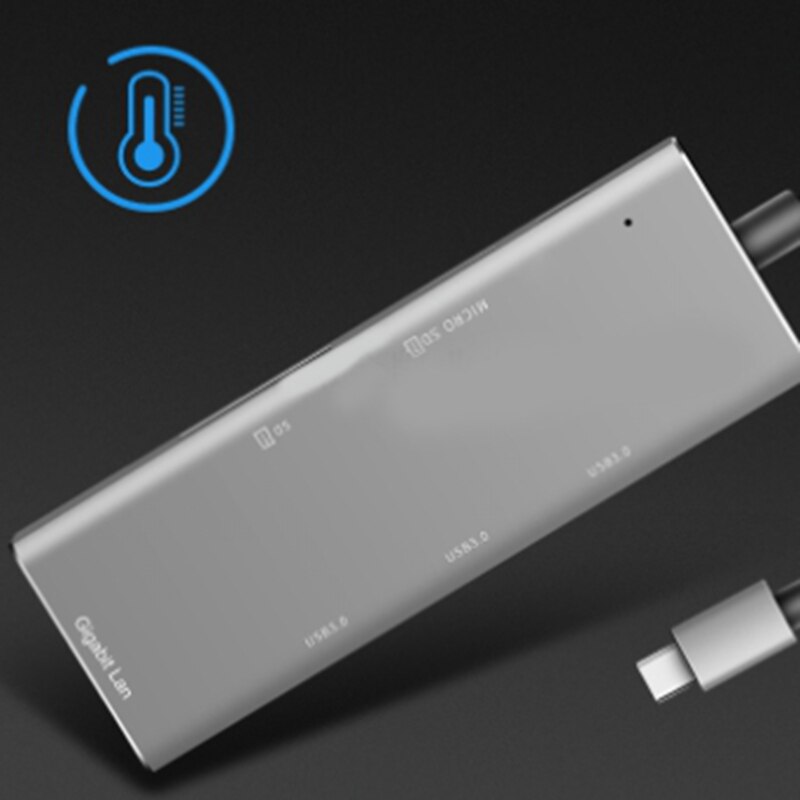 Typ-C 3,1 Docking Bahnhof Aluminium Multi-Funktion Profi Hub zu HDMI/SD/USB 3,0 X3/TF