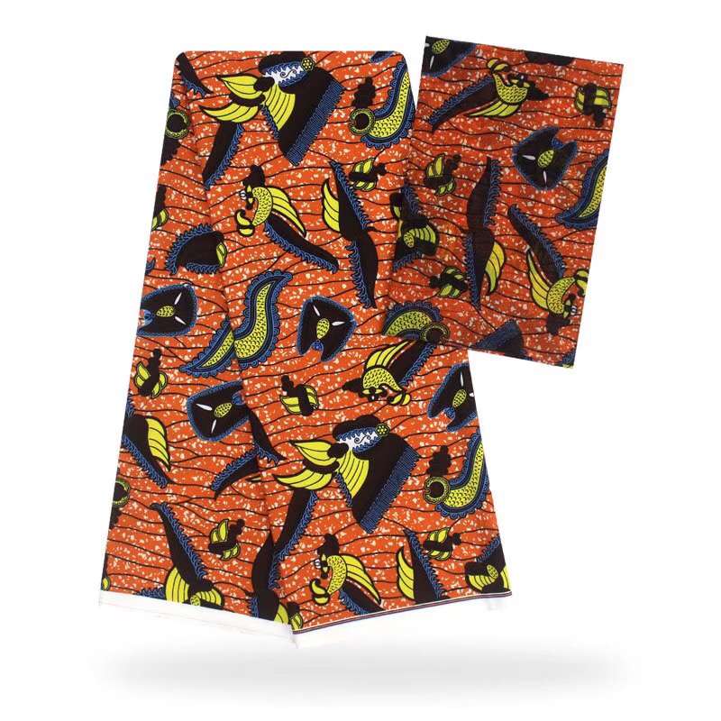 Ankara African Wax Prints Fabric Nigerian Satin Wax Fabrics 5 Yards Imitate Slik Fabric For Dress SM30