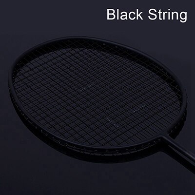 Super light 7U 67g Strung Badminton Racket Black Carbon Badminton Racquet 28LBS free Grips and Wristband: Black String