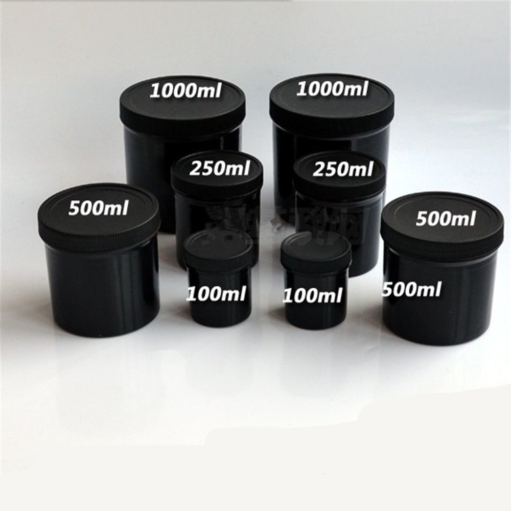 Black plastic wide mouth jar with straight body,lab reagent bottle 100ml 250ml 500ml 1000ml