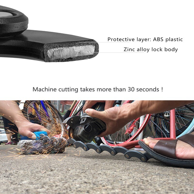 Foldable Password Bike Bicycle Lock Mini Portable High-Security Drill Resistant Lock Anti Theft Cylinder MTB Bicycle Accessories