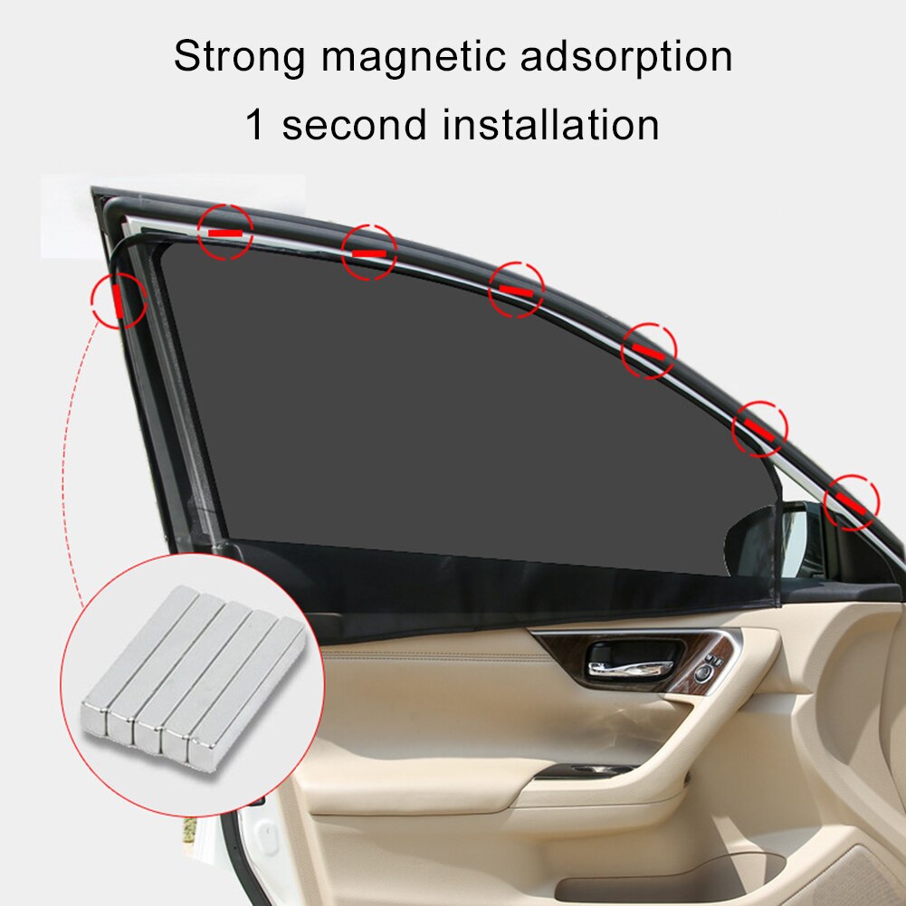 Magnetic Car Side Window Shade Sunshade Mesh Cloth UV Shield Vehicle Curtain