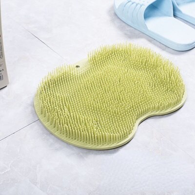 Silikone fodmassage børste brusebad massage badeværelse skridsikker bademåtte fod anti-skrid måtte scrubber: Grøn 23 x 30cm