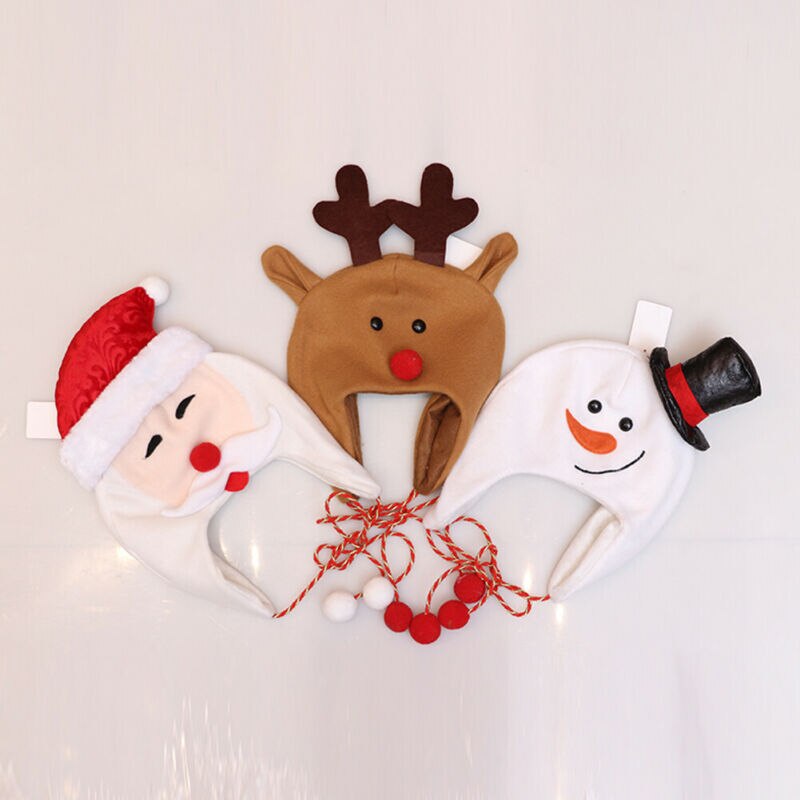 Casquette de noël unisexe bébé | Chapeau de père noël de famille, rouge et blanc, en peluche, pour fête de noël, Costume, , bricolage