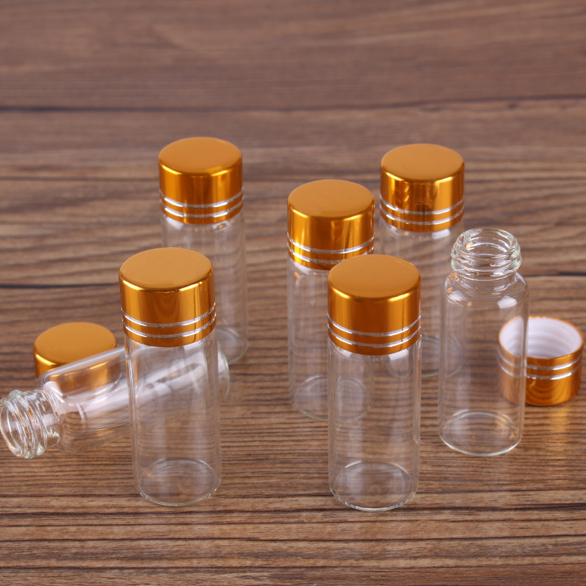 100 pieces 4ml 16*40mm Glass Bottles with Golden Caps Mini Glass Bottles Tiny Jars Vials