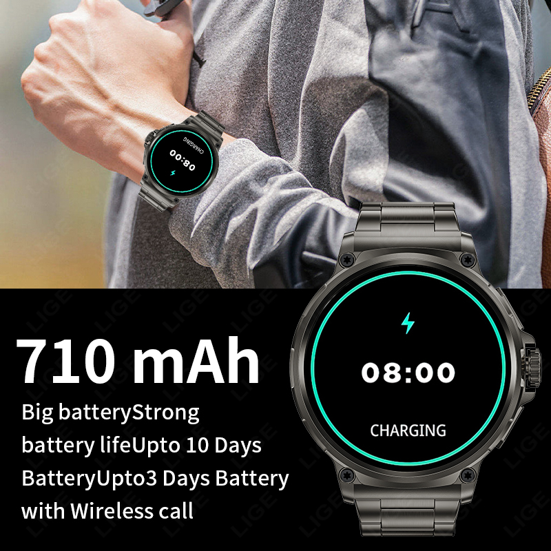 per Huawei Xiaomi GPS Astuto Della Vigilanza Degli Uomini da 1.85 pollici ultra HD Smartwatch HD Chiamata Bluetooth 710 Mah Grande Batteria sport Orologio fitness