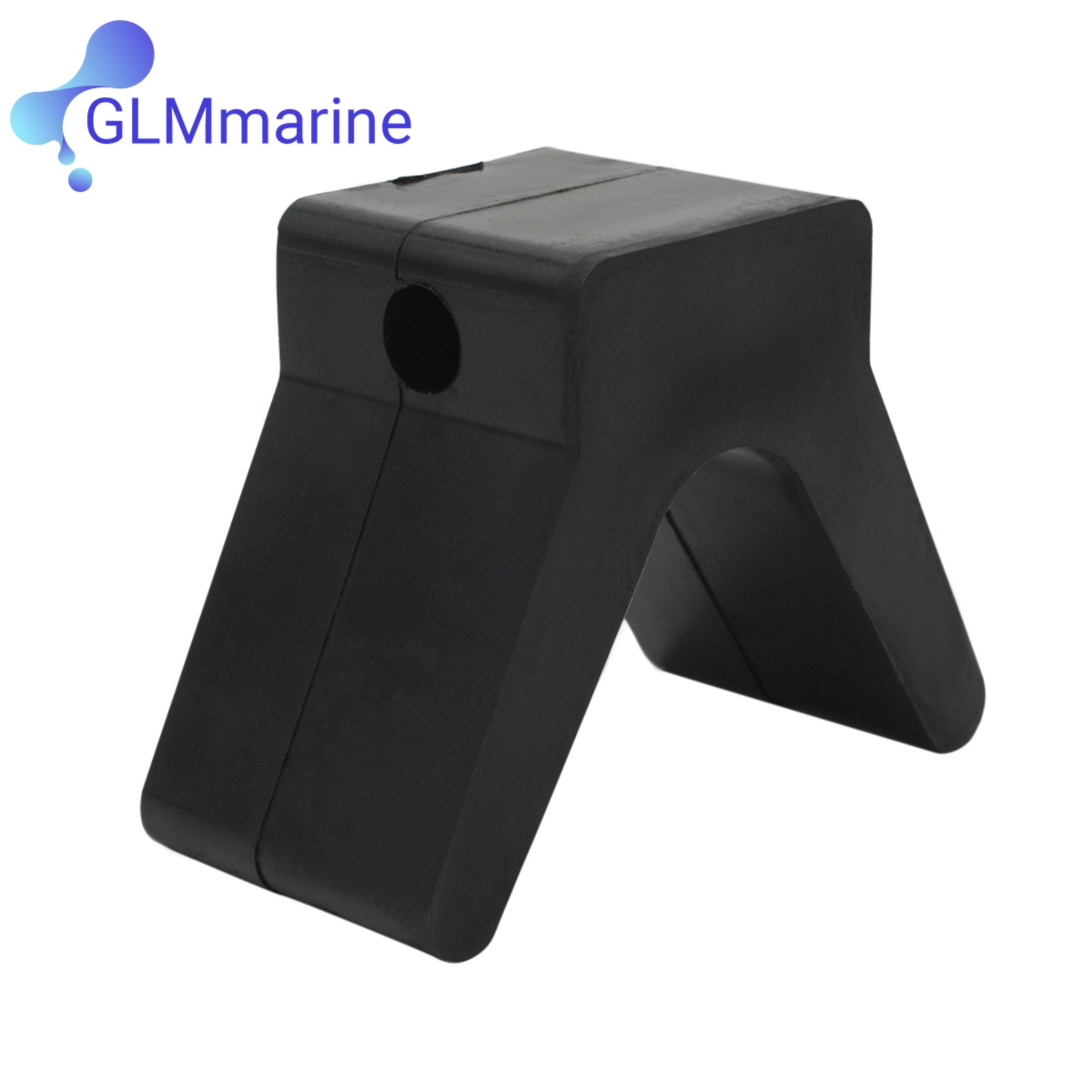 2 Pcs V Bow Stop Roller Boat Trailer Rubber Bow Stop V-Block Black 2-Inch By 2-Inch with 3/8" Hole