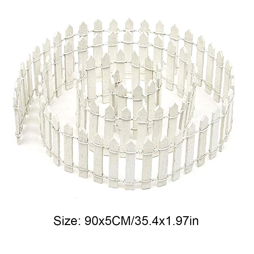 Mini Houten Hek Barrière Houten Craft Hek Diy Tuin Kit Plant Bloem Ingemaakte Landschap Decor Accessoires Buigbare Hek