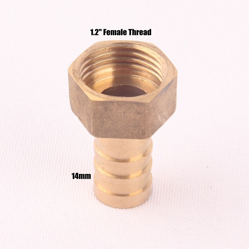 1/2" Female Male Thread Hose Connector 8-19mm Pure Brass Pagoda Water Connectors Irrigation Copper Gas Soft Pipe Hose Adapters: 1l2 Female-14mm