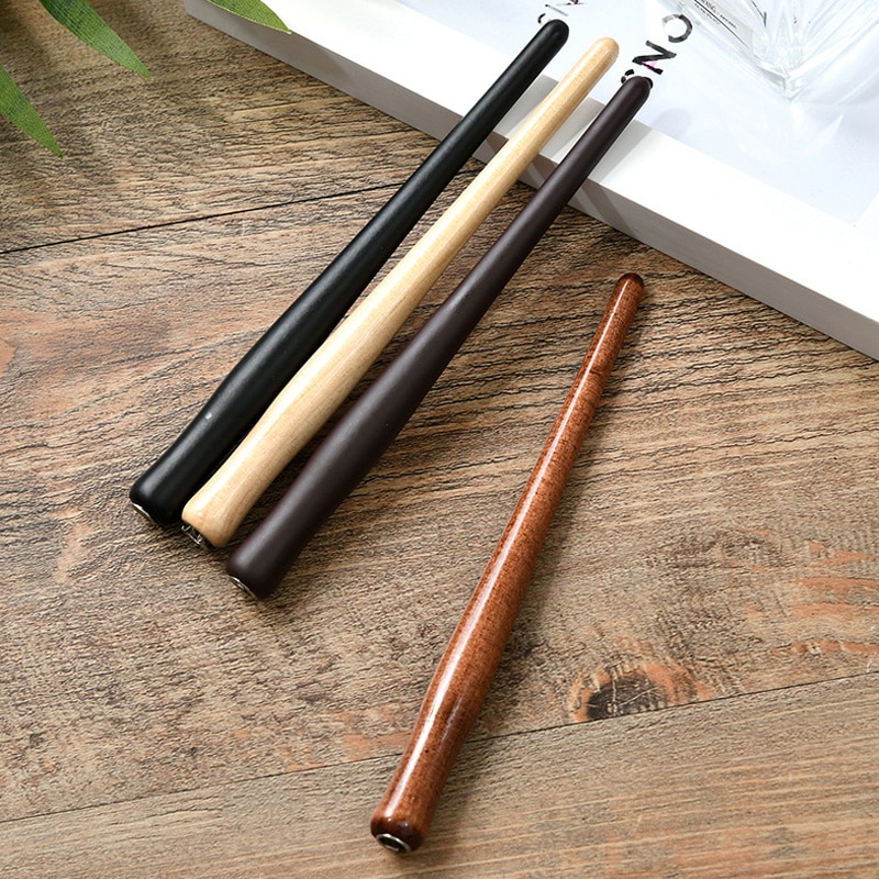 Neue Gerade tauchen Stift Halfter Englisch SchräGen Kalligraphie Kupfer gotisch Feder Skript Halfter Antike Holz Brunnen tauchen Stift