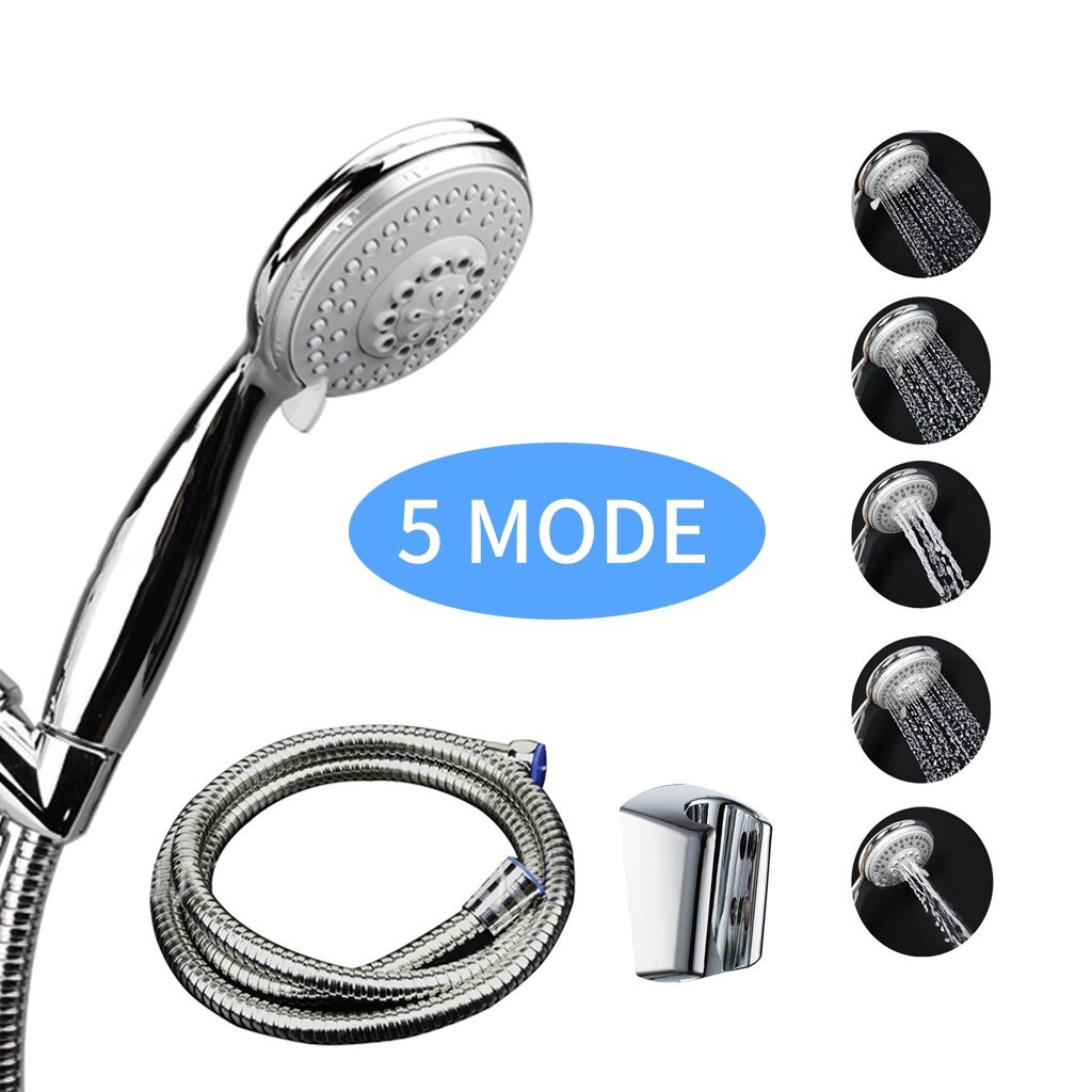 5 Modes Bath Shower Adjustable Jetting Shower Head High Pressure Saving Water Bathroom Hand Filter Booster Shower Nozzle