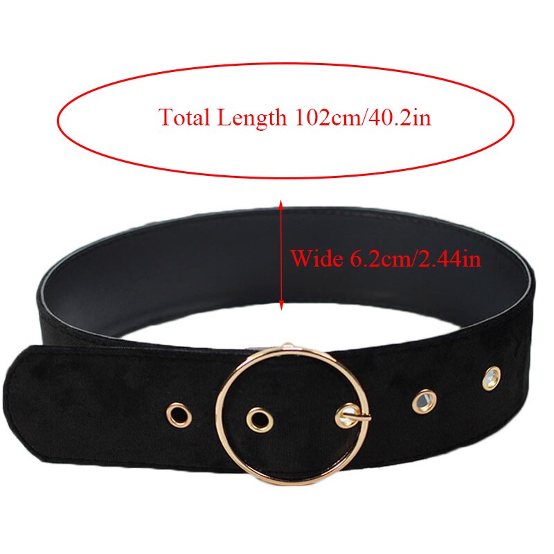 1 Pc Retro Lange Fluwelen Riem Ronde Vierkante Metalen Pin Gesp Decoratieve Casual Brede Tailleband Mode Vrouwelijke Jurk Jas Trui riem