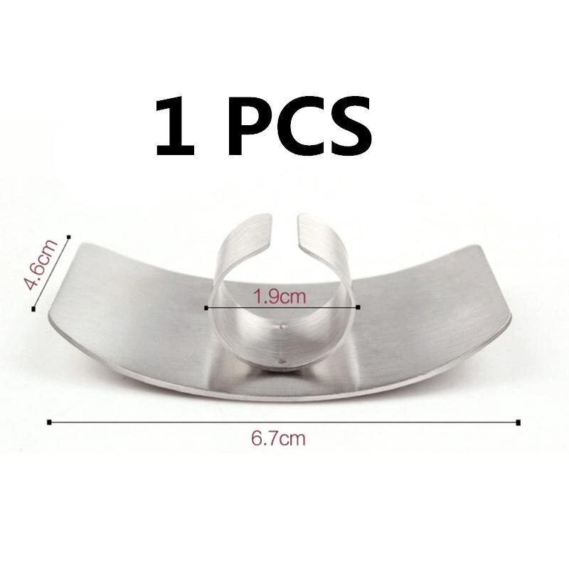 Stainless Steel Finger Hand Protector Guard Knife Cut Finger Protection Tool Vegetable Cutting Hand Guard Kitchen Accessories: 1pc silver