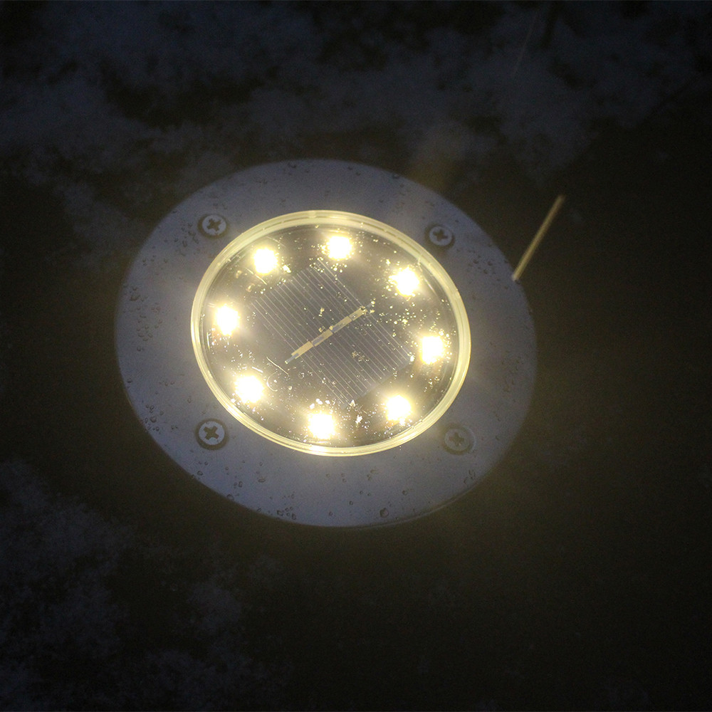 Huis Tuin Onder Grond Lamp 8LED Zonne-energie Begraven Licht Outdoor Path Way Tuin Decking Warm White Night Grond licht
