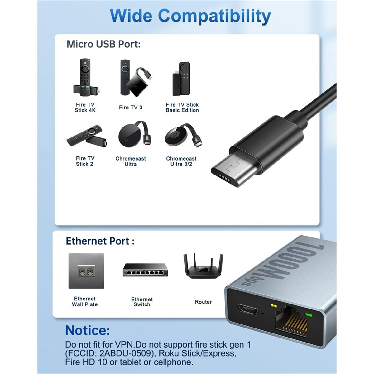 Adaptor ethernet a49t usb-c 2- în -1,  rj45 de rețea 1000 mbps pentru tv, plug and play, gri