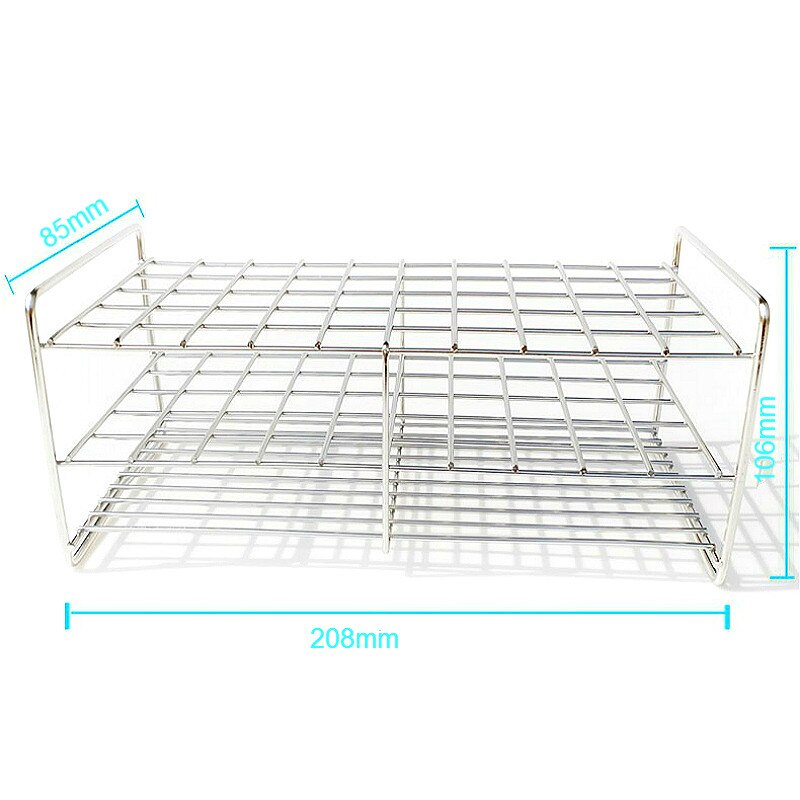 Test Tube Holder Stainless Steel Wire Rack Stainless Steel Test Tube Stand For Tube Diameter 14mm/15mm/16mm 50 Wells 1/PK