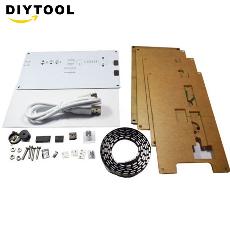 DS3231 temperature meter High Accuracy DIY Digital LED Lattice Clock Kit with Transparent Case Date Time Display