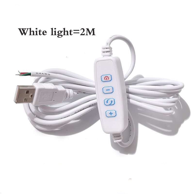 Dc 5v led dimmer usb-port strømforsyningsledning dæmpning farvematchende forlængerkabel med tænd / sluk-switchadapter til led-lys